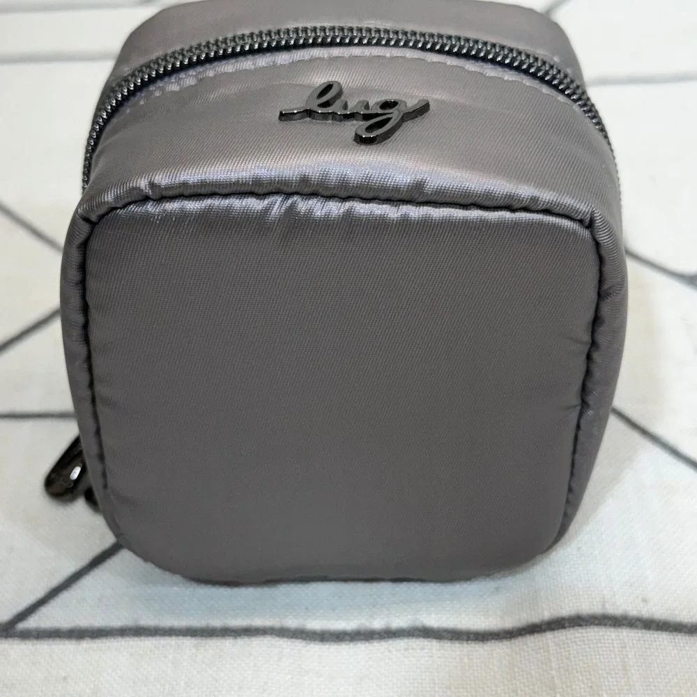 Lug Mini Swiz Jewelry Box OS Metallic Pearl Quilted Travel Case NWT